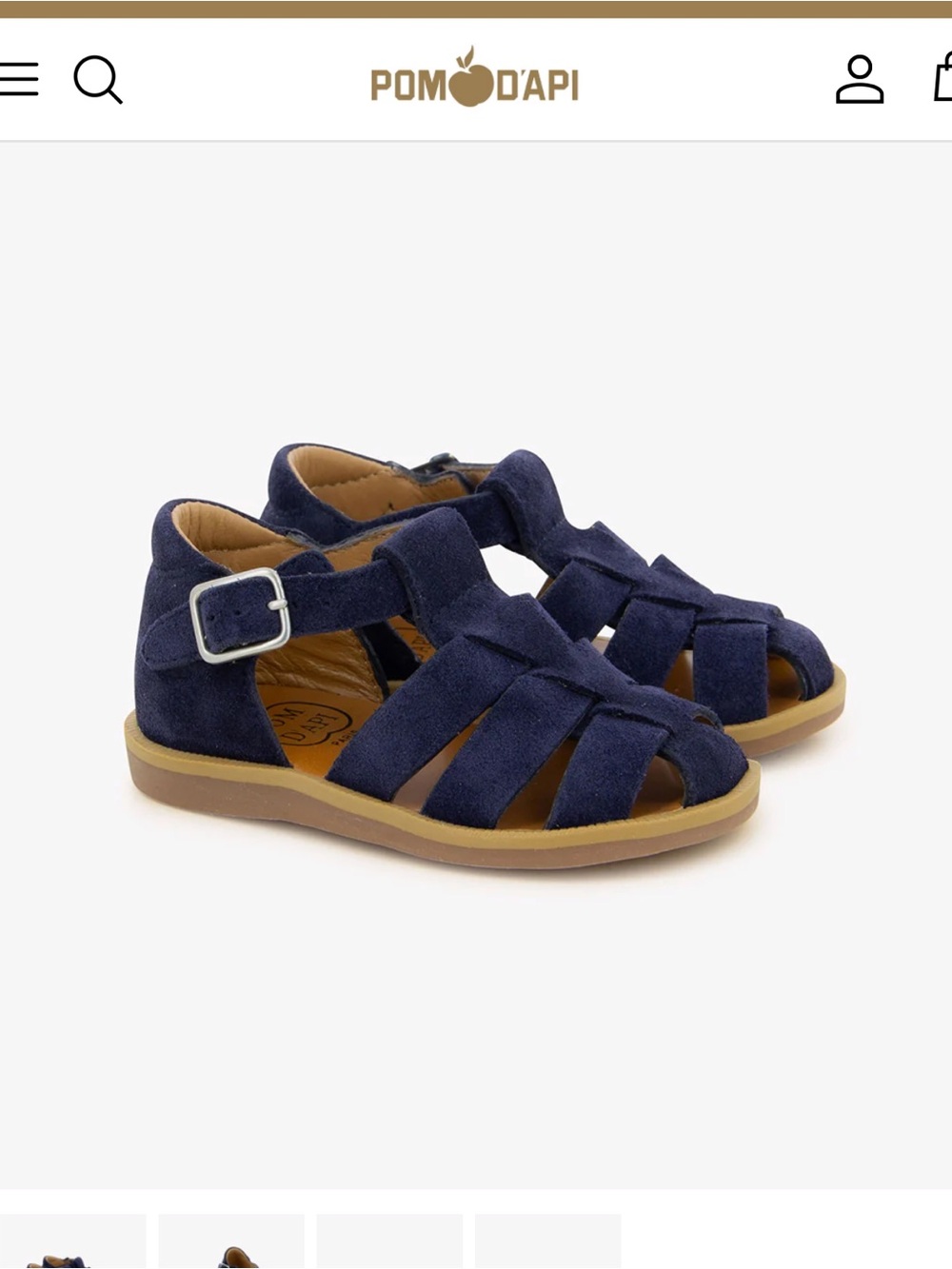 Pom D’api poppy daddy navy suede fisherman sandals
